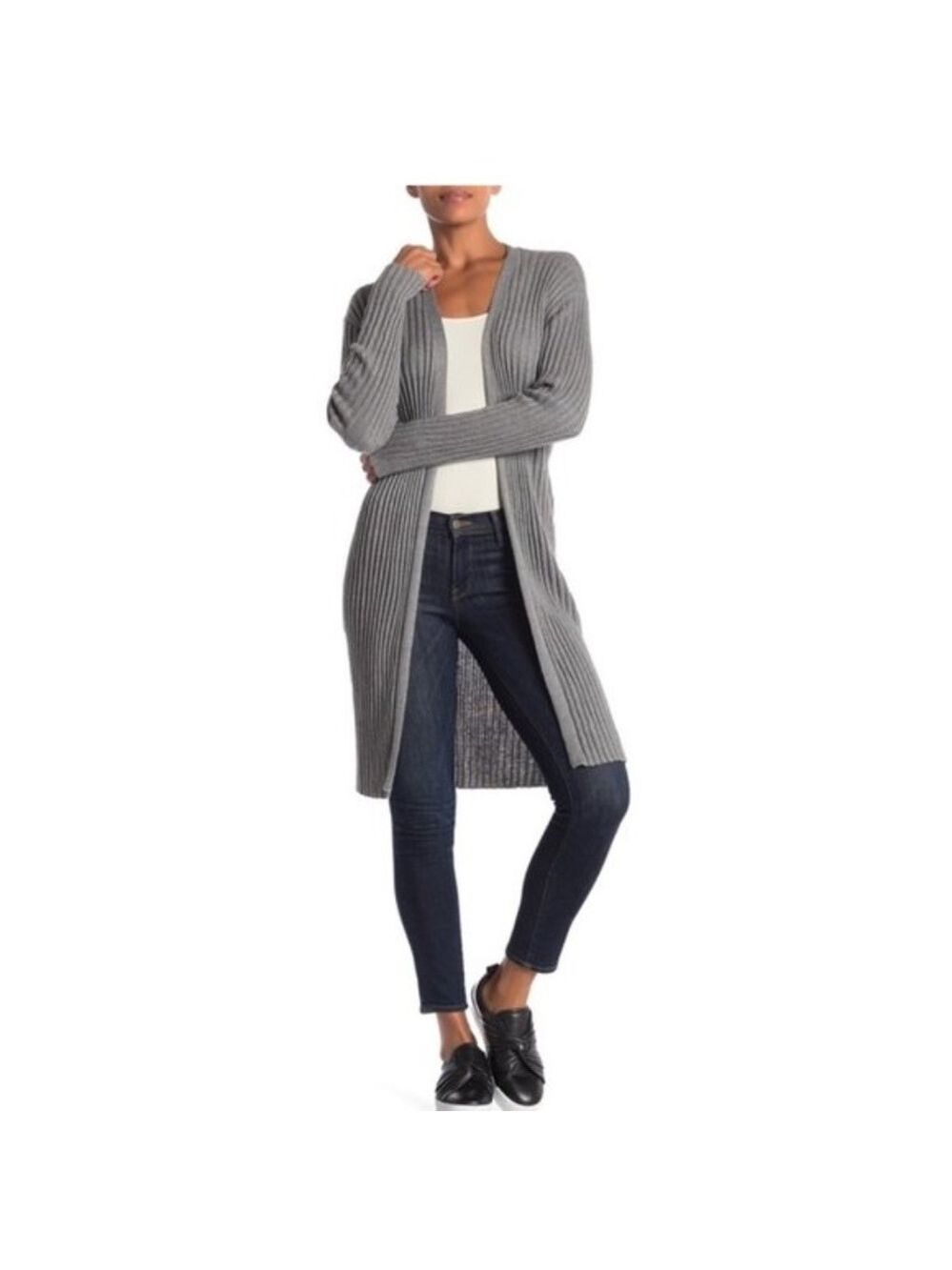 Abound Long Ribbed Construction Cardigan